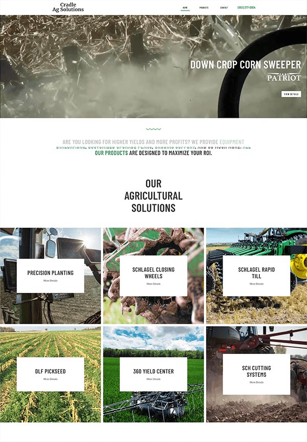 Cradle Ag Solutions Homepage Full View