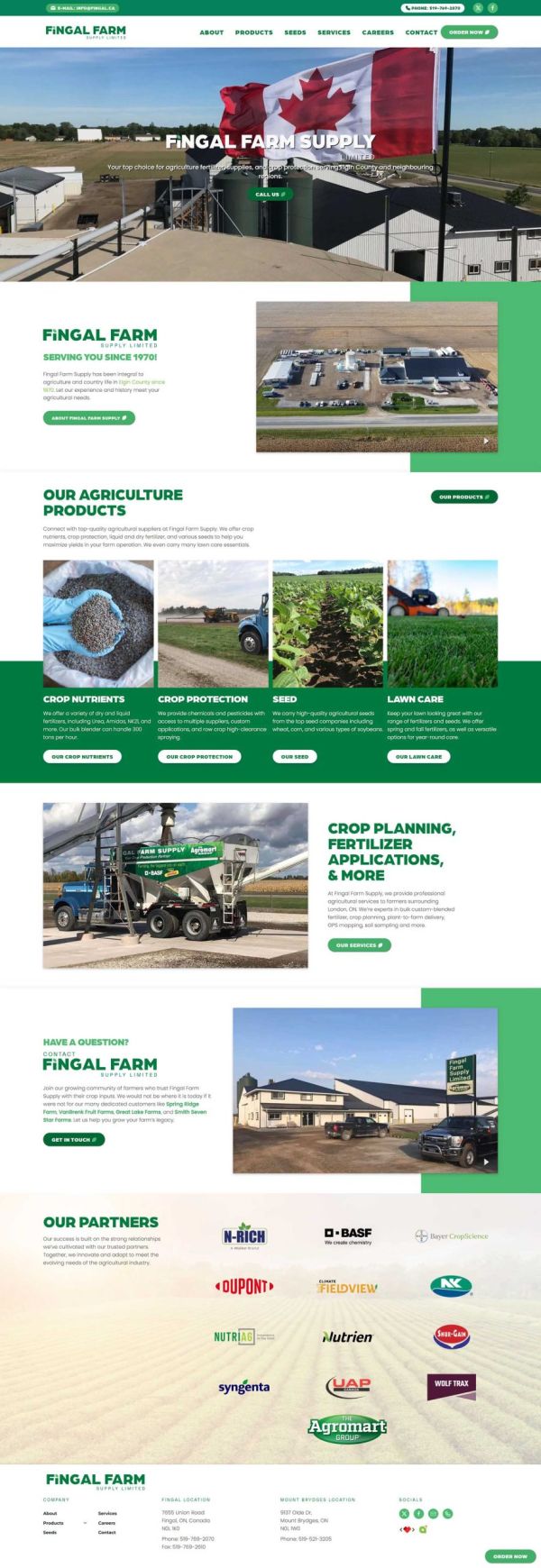 Fingal Farm Supply Ltd. Homepage Full View