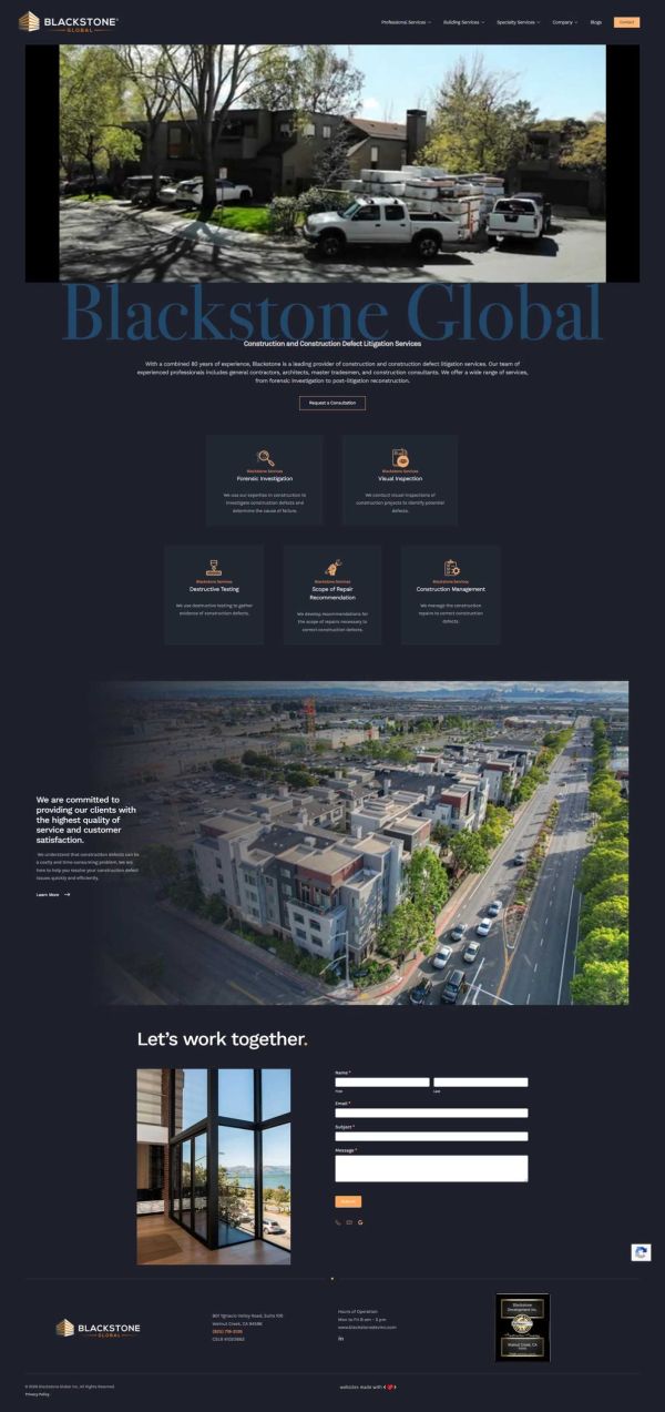 Blackstone Development Inc Homepage Full Page