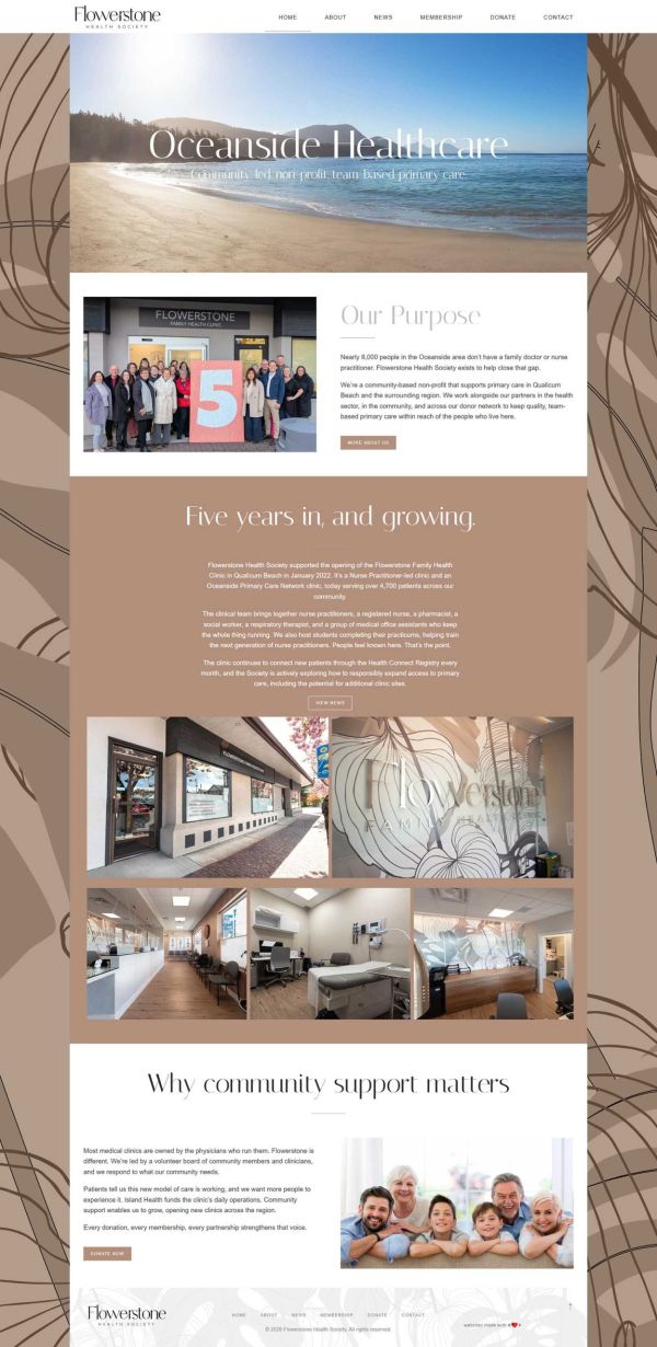 Flowerstone Health Society Homepage Full View