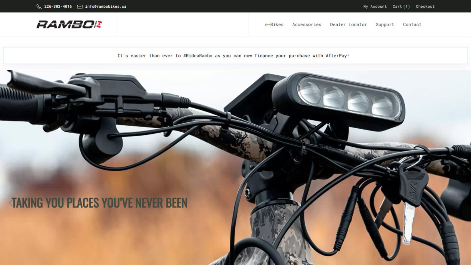 Rambo Bikes Canada home hero desktop view