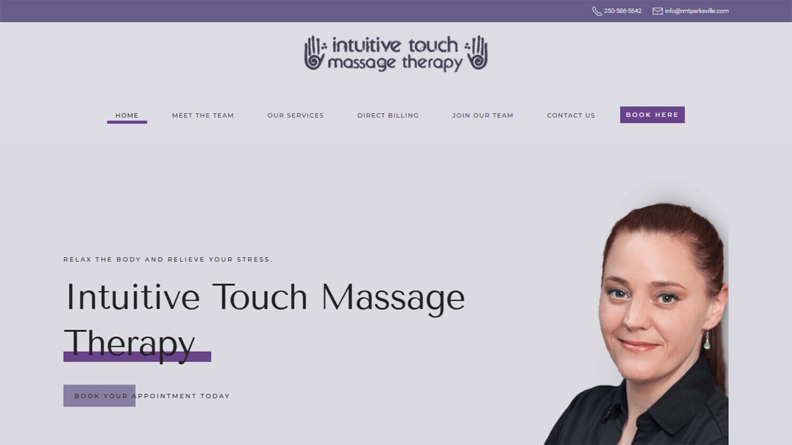 Intuitive Touch Massage Therapy Home Hero Desktop View