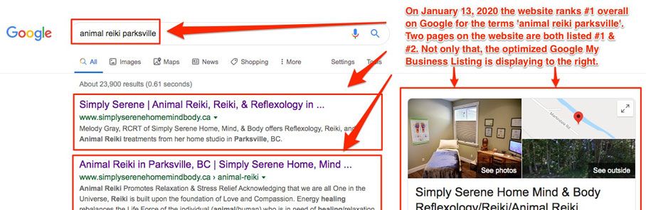 reflexology in parksville Google search results January 2020