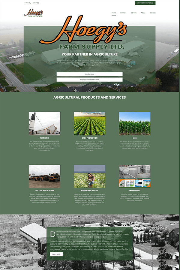 Hoegy's Farm Supply Ltd. Homepage Full View
