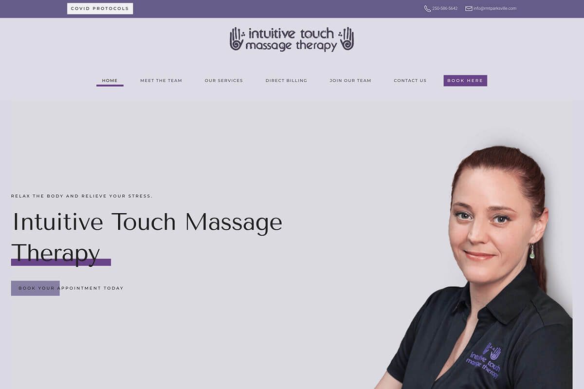 Intuitive Touch Massage Therapy Home Hero Desktop View