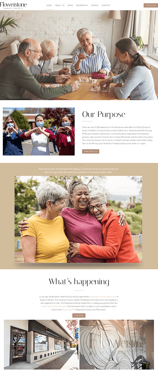 Flowerstone Health Society Homepage Full View