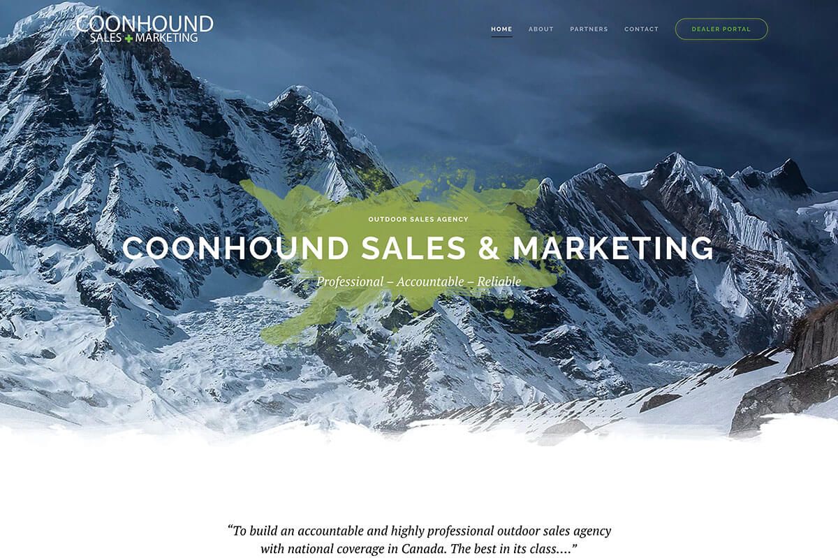 Coonhound Sales & Marketing Home Hero Desktop View