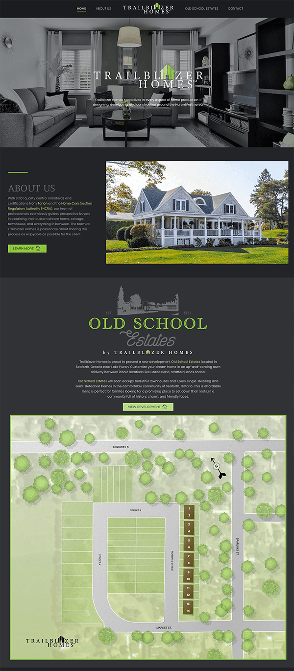 Trailblazer Homes Homepage Full View