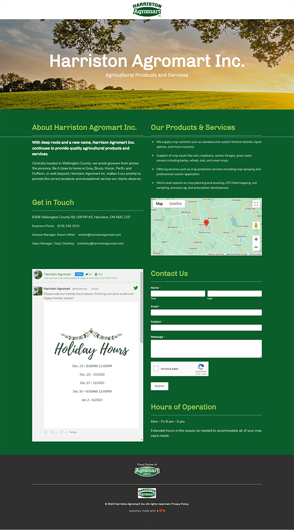 Harriston Agromart Homepage Full View