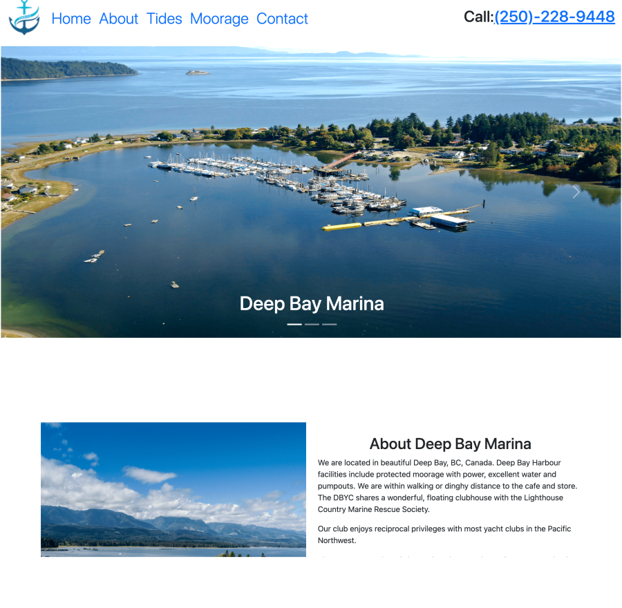 old version of website for Deep Bay Marina