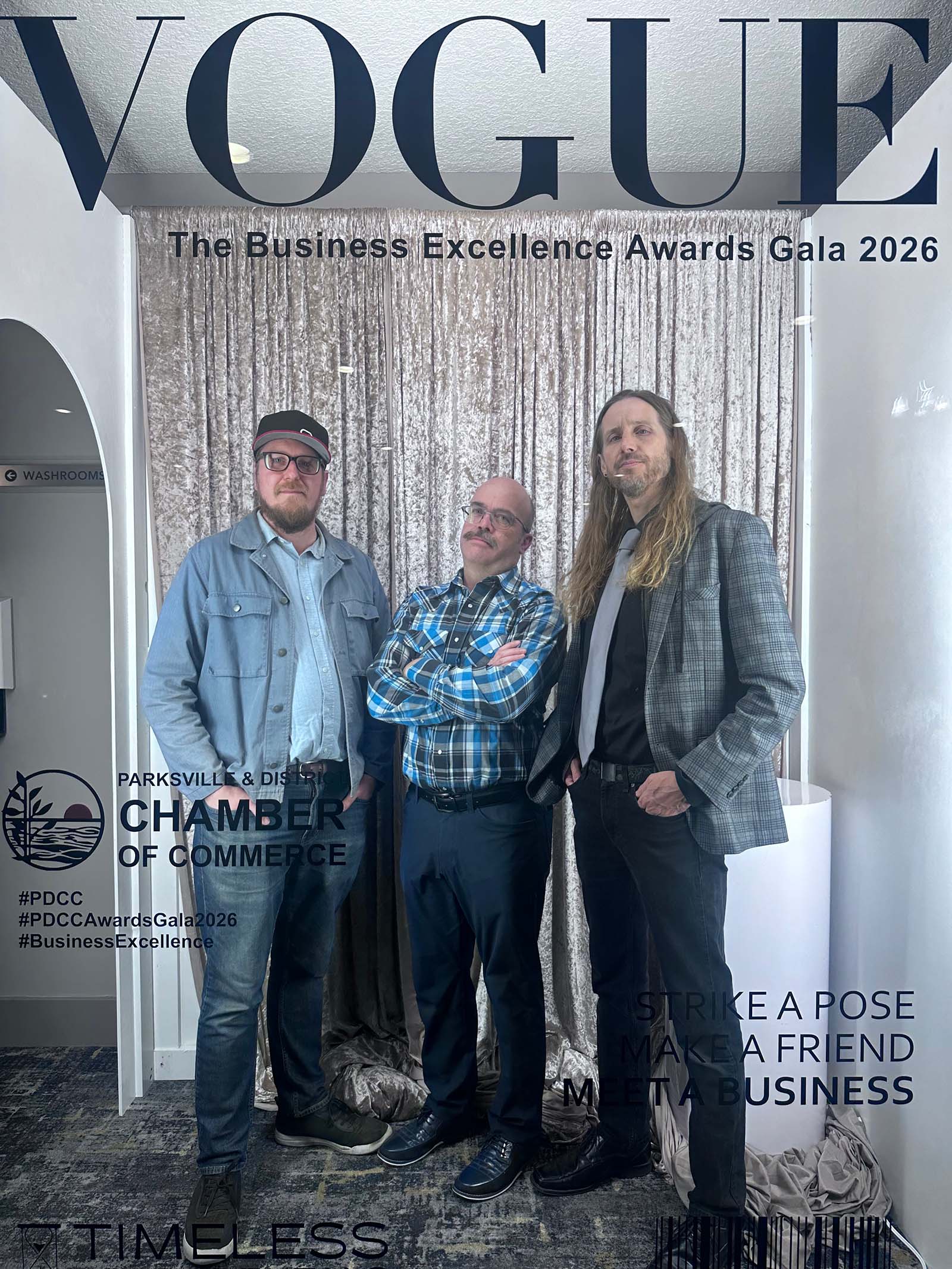 Mark and Clinton on the Parksville Chamber of Commerce Business Excellence photoshoot