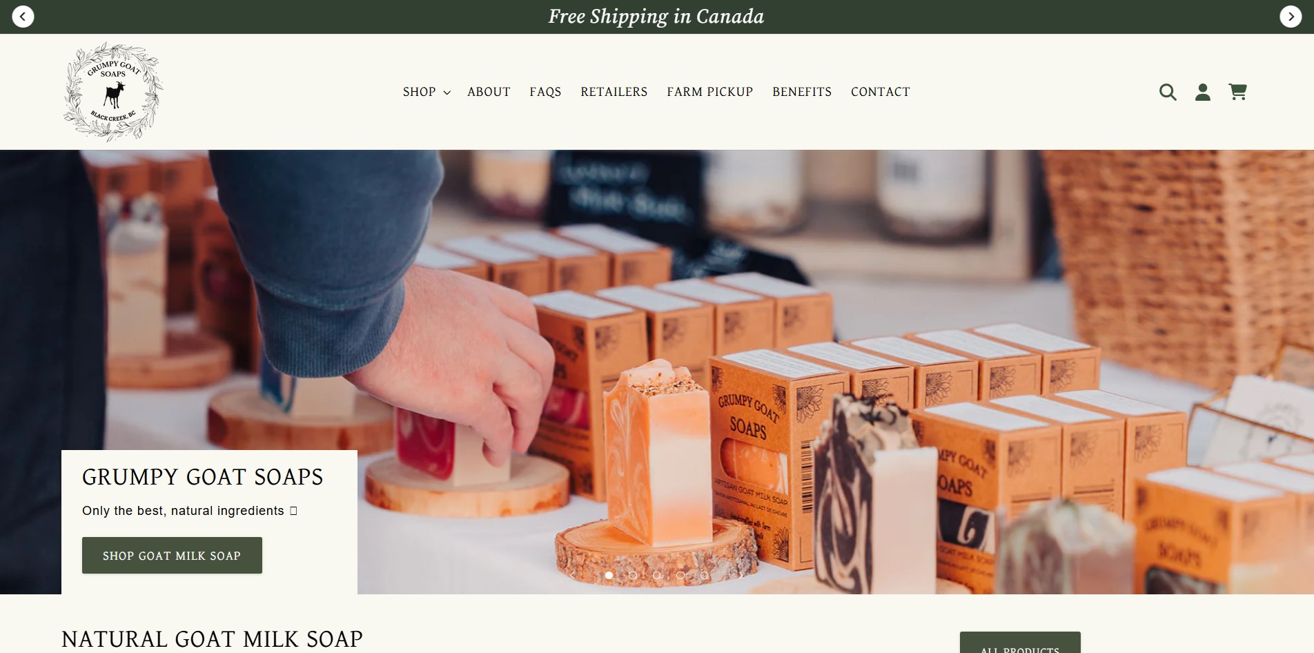 Grumpy Goat Soaps homepage
