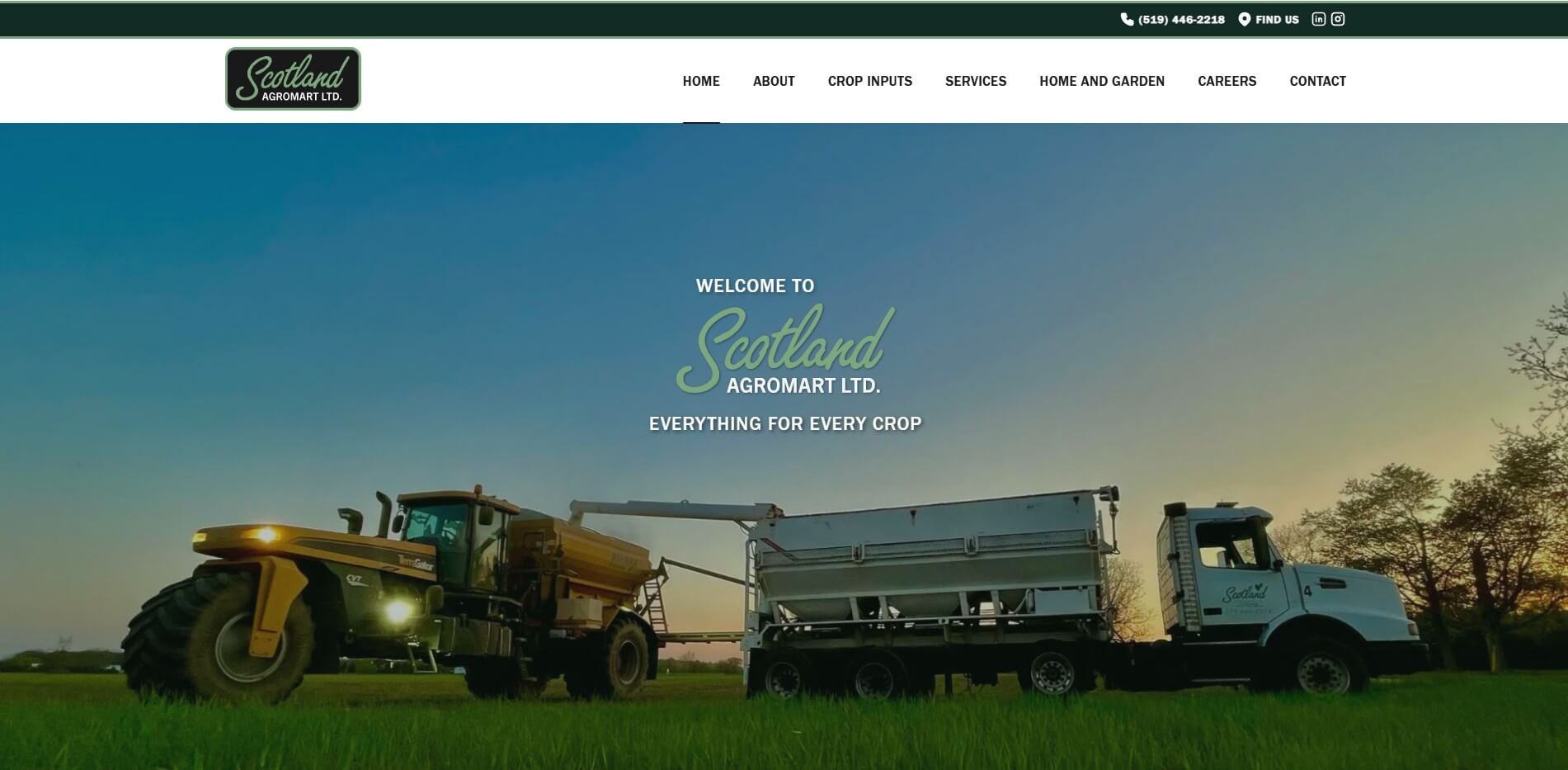 Screenshot of Scotland Agromart Ltd website - winner of the 19th Web Excellence Award