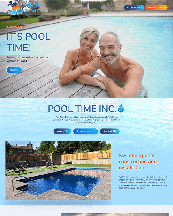 Snippet from one of our sites, Pool Time Inc