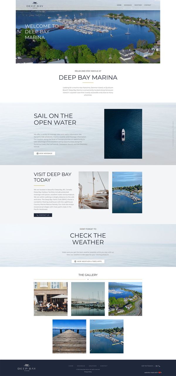 Deep Bay Marina website full view