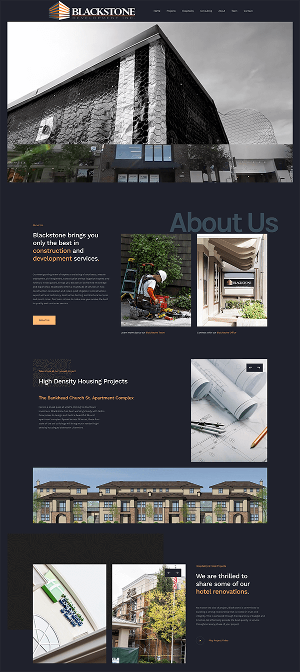 Blackstone Development Inc Homepage Full Page