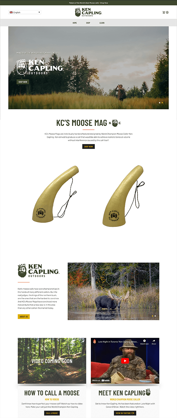 Ken Capling Outdoors Homepage Full View