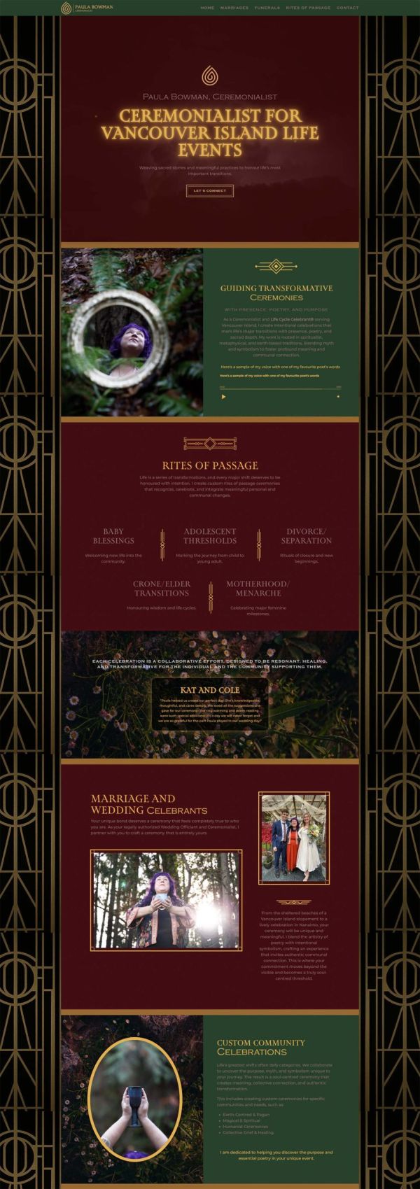 Ceremonialist Homepage Full Page