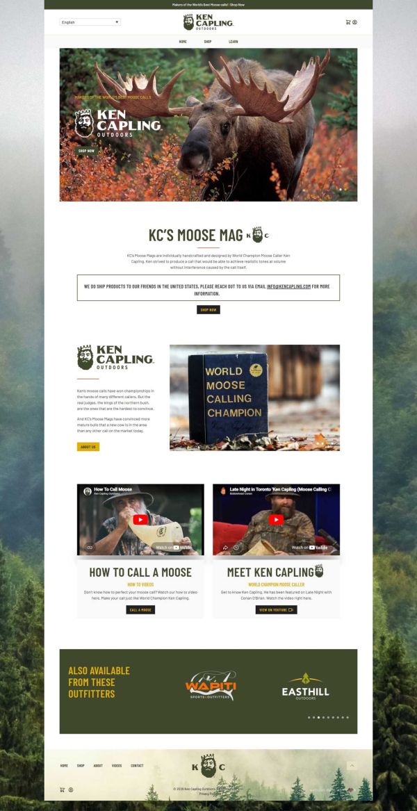 Ken Capling Outdoors Homepage Full View