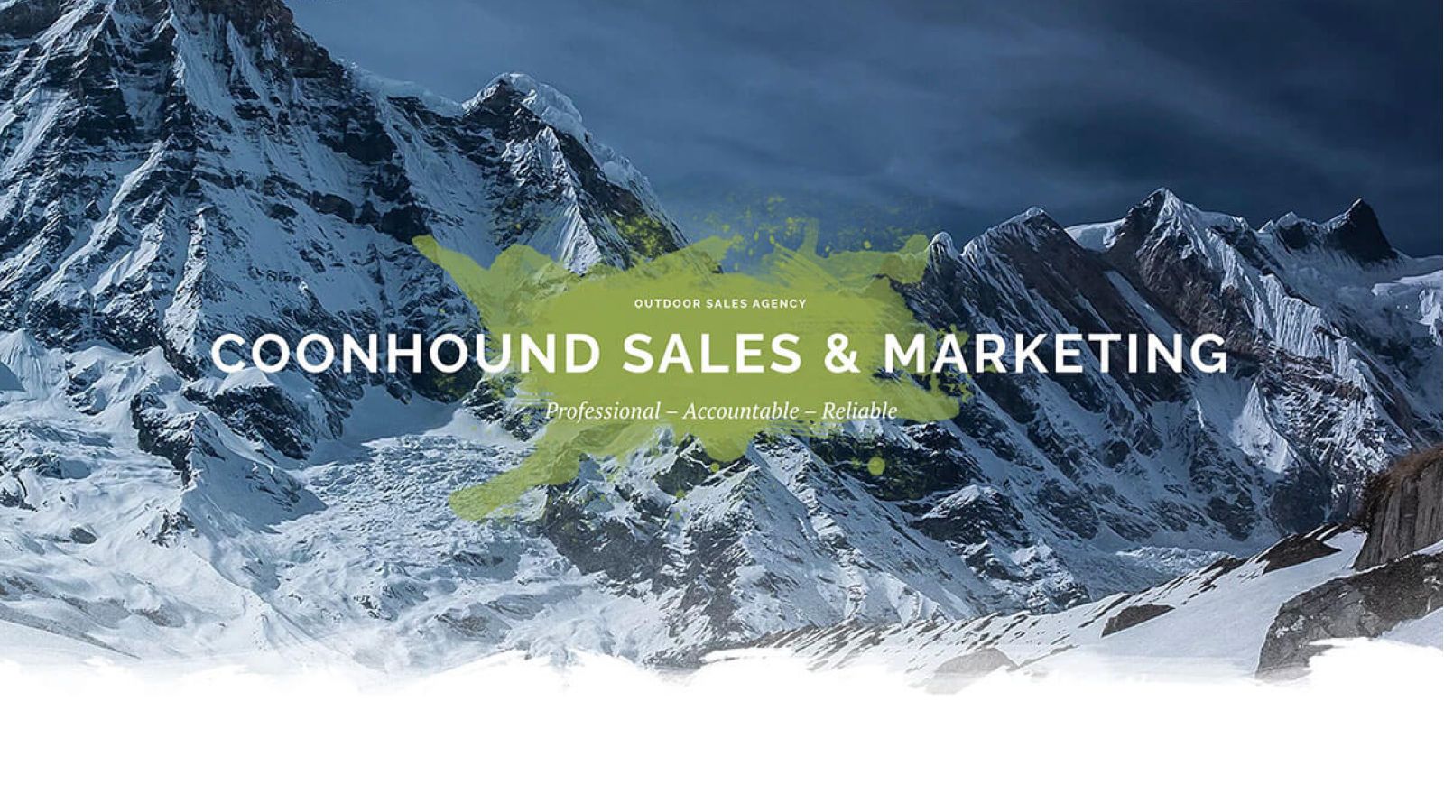 Coonhound Sales & Marketing Home Hero Desktop View