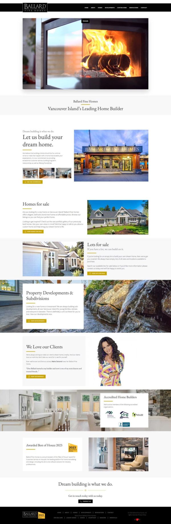 Ballard Fine Homes Full Homepage View
