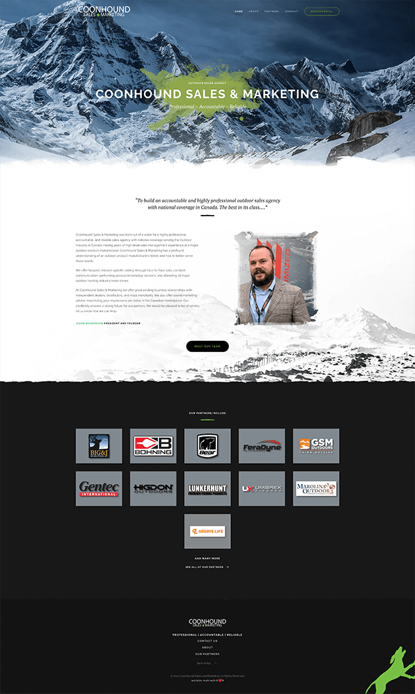 Coonhound Sales & Marketing Homepage Full View